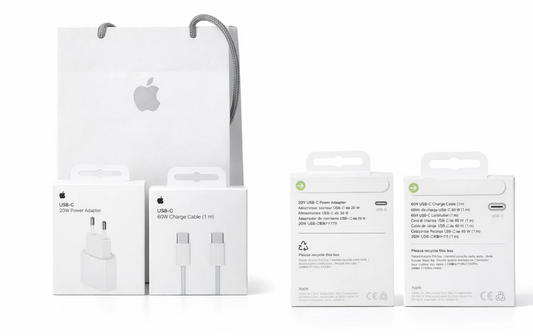Pack Cargador USB-C 20W + Cable USB-C 1m Apple Original — iPhone 15/16/17