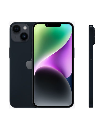 iPhone 14 — vista trasera, frontal y lateral