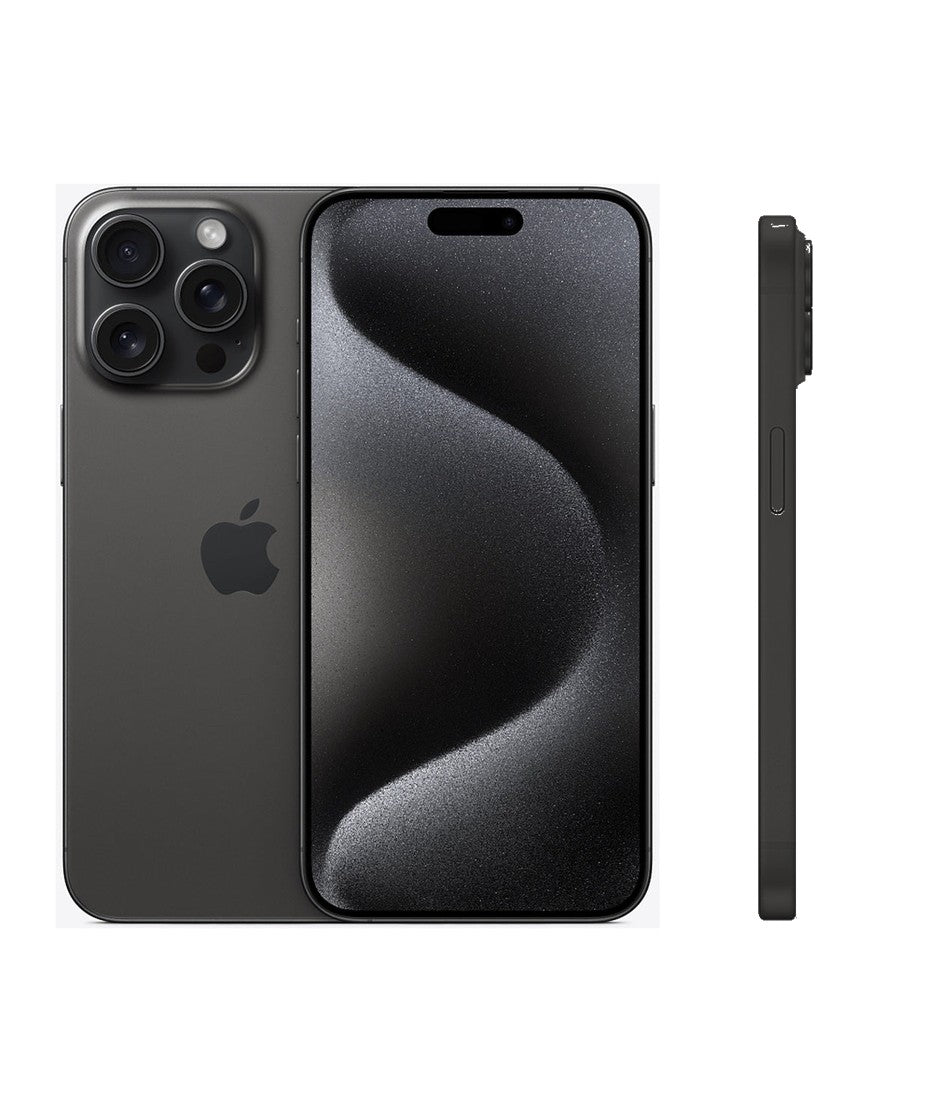 iPhone 15 Pro Max — vista trasera, frontal y lateral