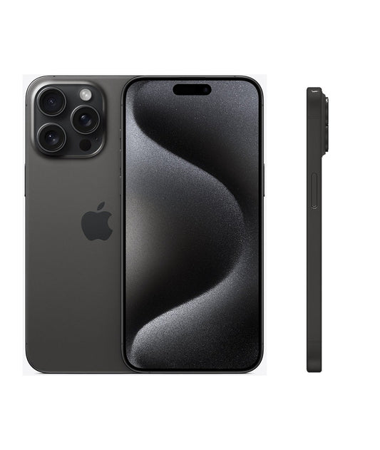 iPhone 15 Pro Max — vista trasera, frontal y lateral