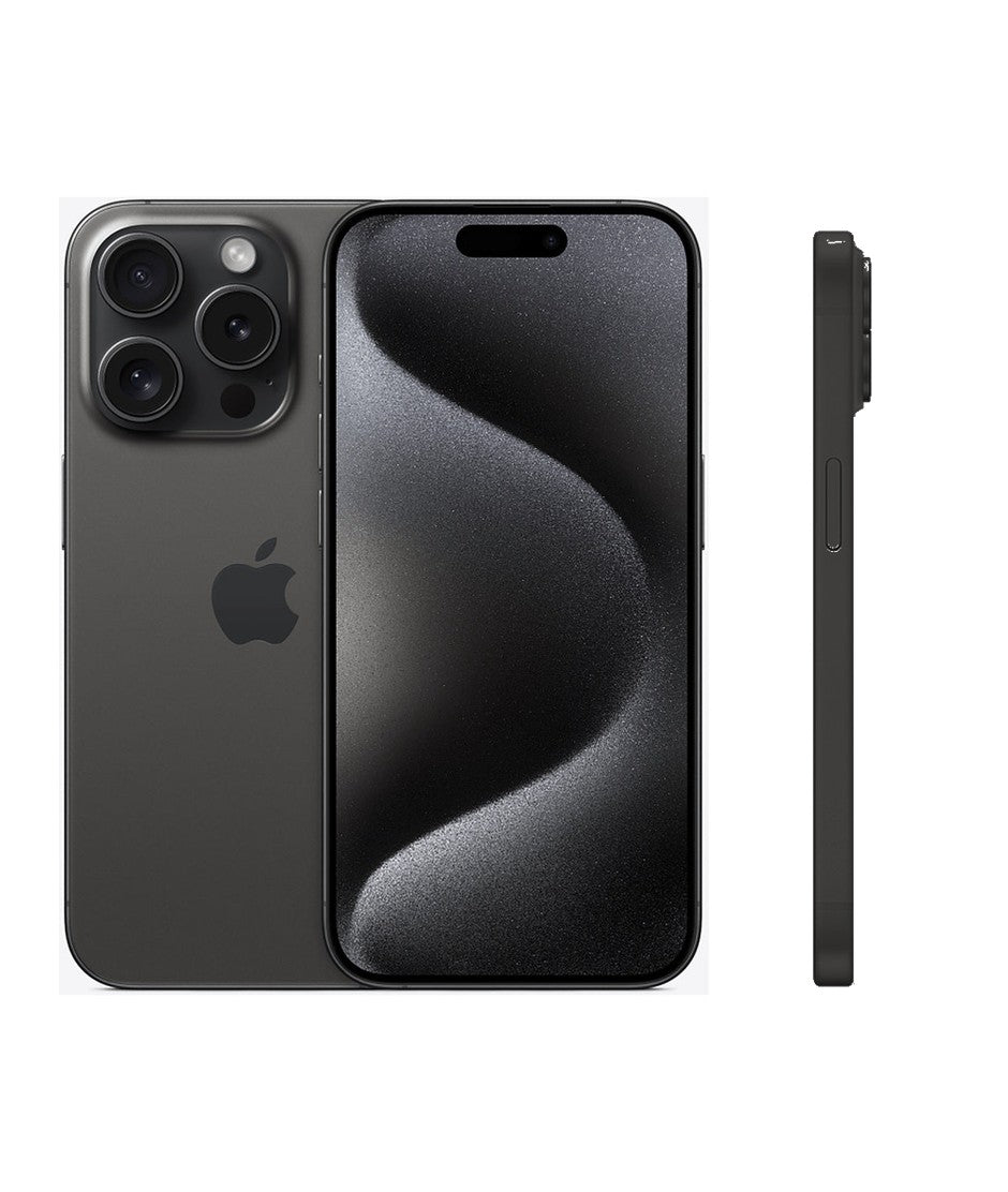 iPhone 15 Pro — vista trasera, frontal y lateral