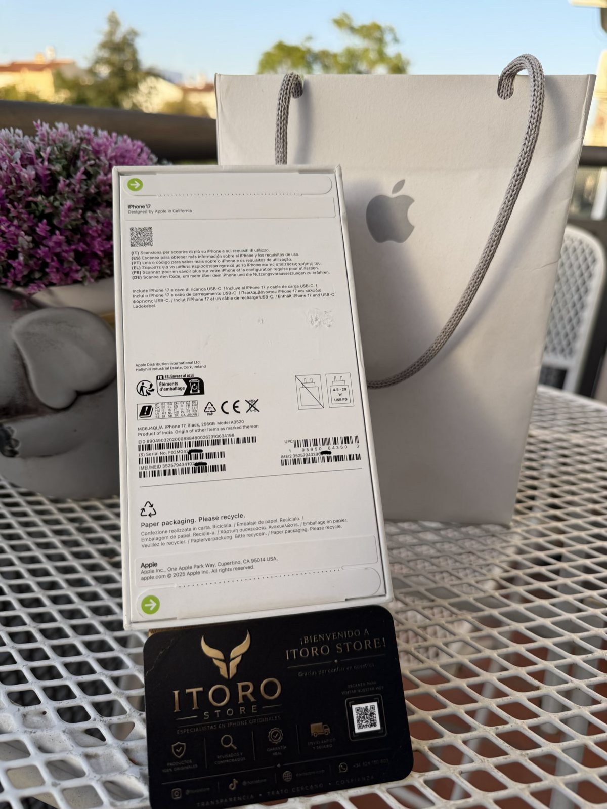 iPhone 17 256 GB Negro - caja trasera - foto real ITorostore
